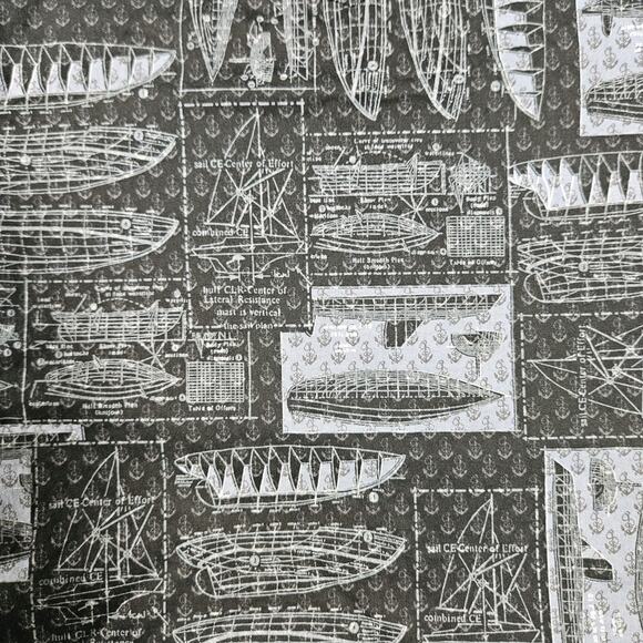 Tori Richard Hawaiian Shirt Men Small Sailing Boating Cotton Lawn Black Nautical - Picture 7 of 9